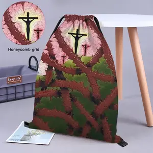 Calvary Through Thorns Drawstring Bag