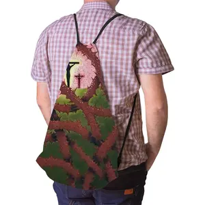 Calvary Through Thorns Drawstring Bag