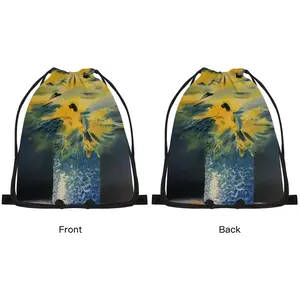 Blue And Yellow Bouquet Of Flowers Drawstring Bag