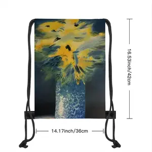 Blue And Yellow Bouquet Of Flowers Drawstring Bag