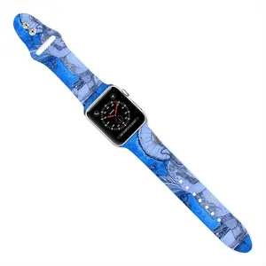 Drawing Ink - Blue Diva iWatch Double Buckle Strap (Multi-Size)