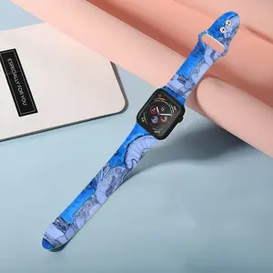 Drawing Ink - Blue Diva iWatch Double Buckle Strap (Multi-Size)