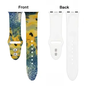 Blue And Yellow Bouquet Of Flowers iWatch Double Buckle Strap (Multi-Size)