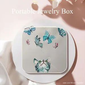 Cat And Butterflies Jewelry Box