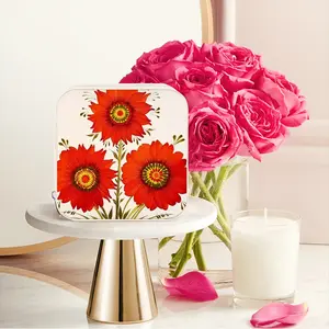 Three Red Flowers Jewelry Box