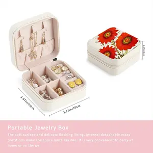 Three Red Flowers Jewelry Box