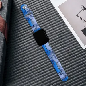 Drawing Ink - Blue Diva iWatch Single Buckle Strap (Multi-Size)