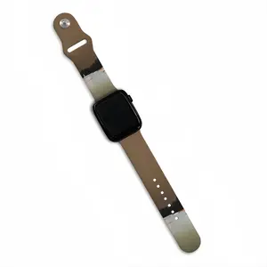 Lagoon With 2 Boats And Trees In Taupe And Green Light iWatch Single Buckle Strap (Multi-Size)