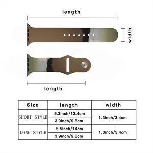 Lagoon With 2 Boats And Trees In Taupe And Green Light iWatch Single Buckle Strap (Multi-Size)