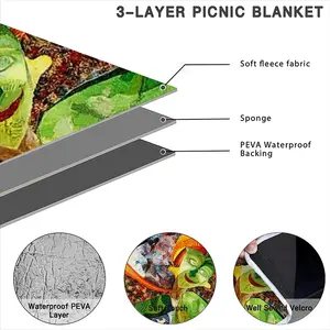 Frida Green Fragment I Picnic Mat (Round)