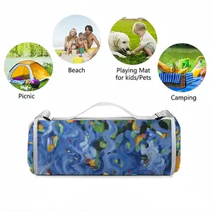 Blue Irises Picnic Mat (Round)