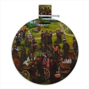 Jewish Market In The Shtetl Picnic Mat (Round)