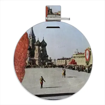 Lady In Red Square Picnic Mat (Round)