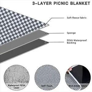 Black-And-White Picnic Mat (Round)