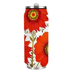 Three Red Flowers Coke Can Mug