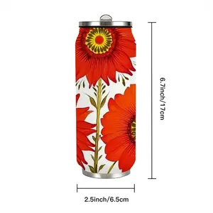 Three Red Flowers Coke Can Mug