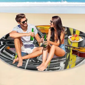 Lamborghini Wheel Crash Picnic Mat (Round)