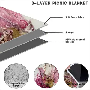 Raspberry Bloom Picnic Mat (Round)