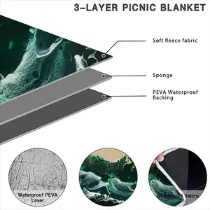 Green Waves Picnic Mat (Round)