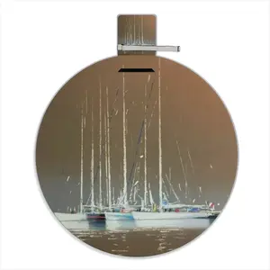 Sailboats In Ocre Picnic Mat (Round)