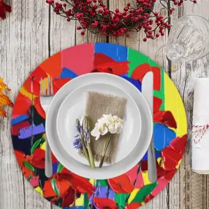 Poppies Linen Placemat (Round)