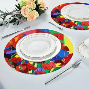 Poppies Linen Placemat (Round)