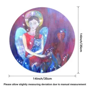 Angel With Cat Linen Placemat (Round)