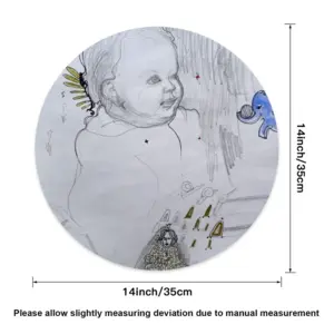 Baby - Drawing Pencil Linen Placemat (Round)