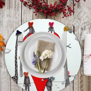 Love Is All Around Linen Placemat (Round)