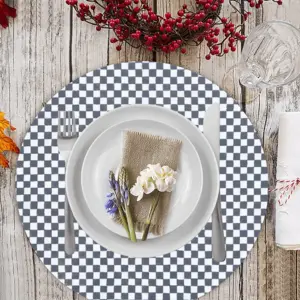 Black-And-White Linen Placemat (Round)