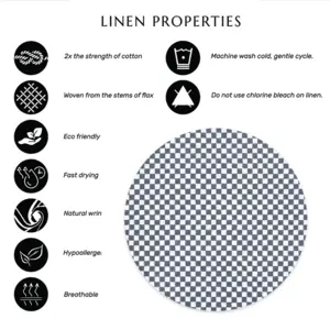 Black-And-White Linen Placemat (Round)