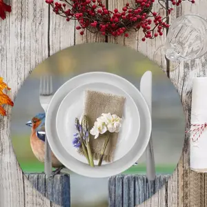 Bird Linen Placemat (Round)