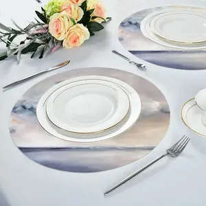 Matchstick Sky Linen Placemat (Round)