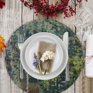 The Overgrown Old House Linen Placemat (Round)