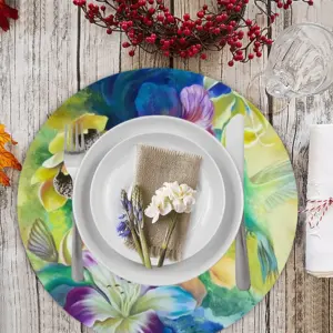 Tropical Splash Linen Placemat (Round)