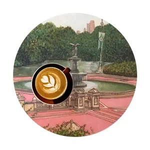 Bethesda Fountain Central Park New York City Linen Placemat (Round)