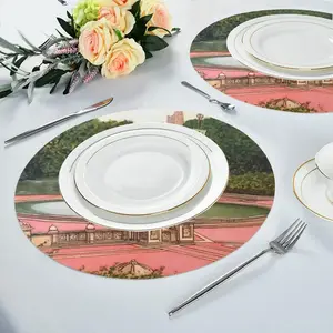 Bethesda Fountain Central Park New York City Linen Placemat (Round)