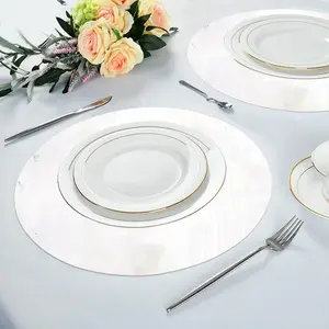 White Lines Linen Placemat (Round)