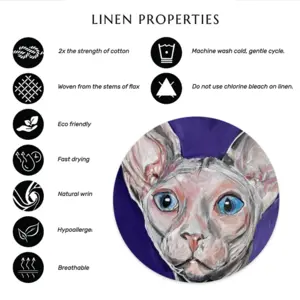 Bald Cat Linen Placemat (Round)