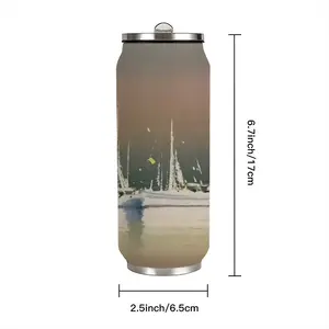 Sailboats Anchored At Sunset Coke Can Mug