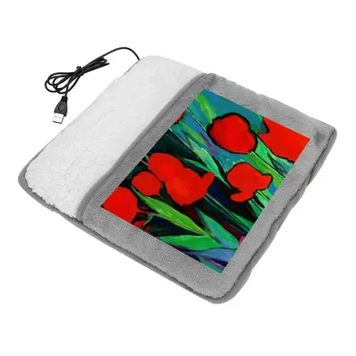 Red Tulips Electric Foot Warmer