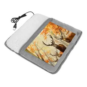 Deer Family In An Autumn Forest Electric Foot Warmer