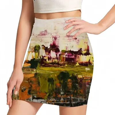 Women Blooming Cherry Trees Hip Skirt