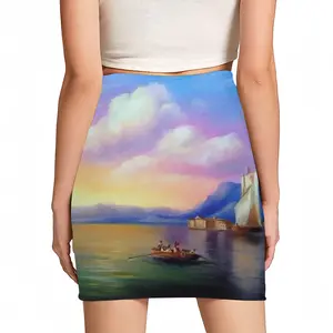 Women Italian Sea Landscape Hip Skirt