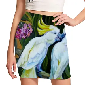 Women Unexpected Kiss Parrots Hip Skirt