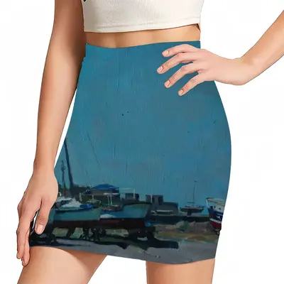 Women Waiting For A Walk On The Sea Hip Skirt