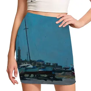 Women Waiting For A Walk On The Sea Hip Skirt