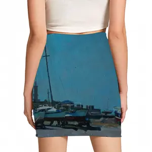 Women Waiting For A Walk On The Sea Hip Skirt