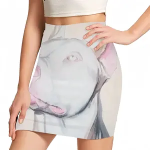 Women White Doberman Hip Skirt