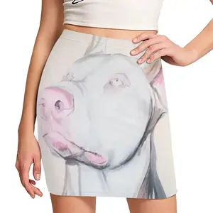 Women White Doberman Hip Skirt